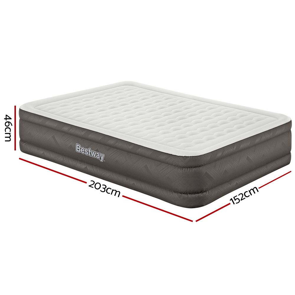 Bestway Queen Air Mattress with Built-in Pump Fortech Inflatable Bed 46cm — image 2