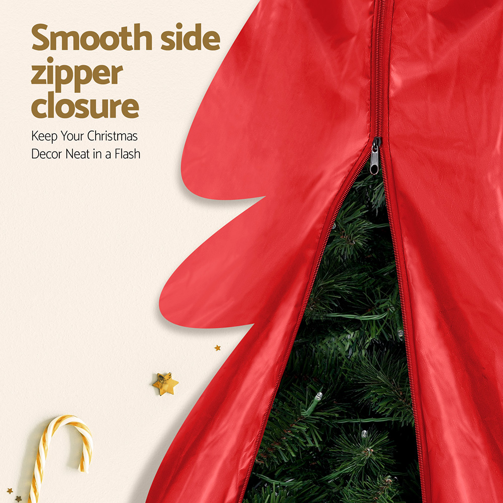 Jingle Jollys Christmas Tree Storage Bag Fits Up to 8ft Tree Xmas Bag Zipper Red — image 5