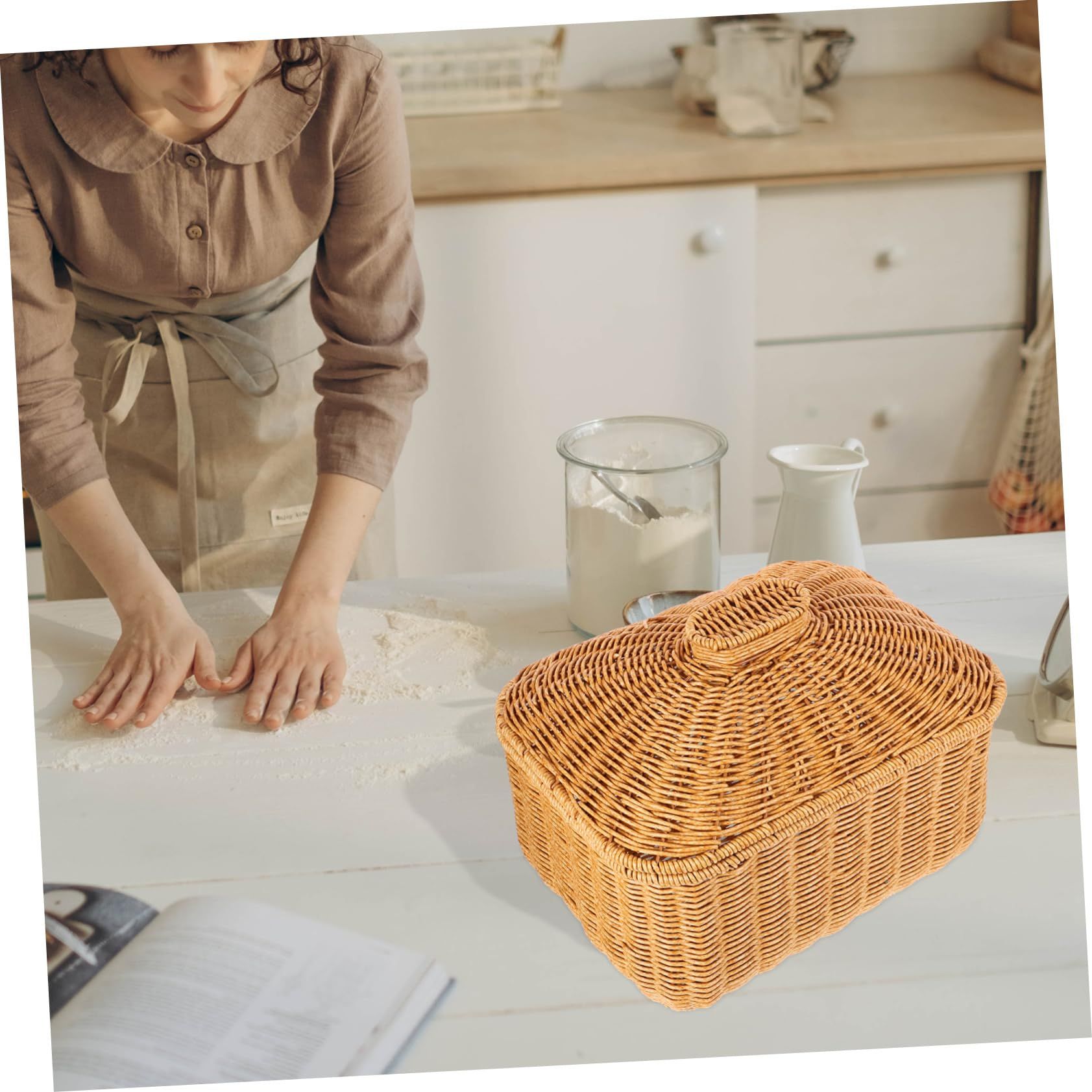 Rattan Storage Basket Home Storage Basket Rattan Woven Baskets Desktop Storage Basket Woven Basket for Organizing Woven โ image 3