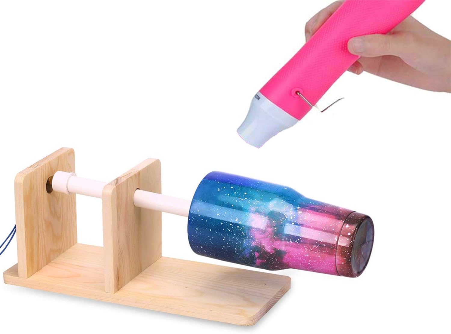Pink Heat Gun for Crafts and (24-Pack) Hyper-Realistic White Wooden Eggs for Painting β image 4
