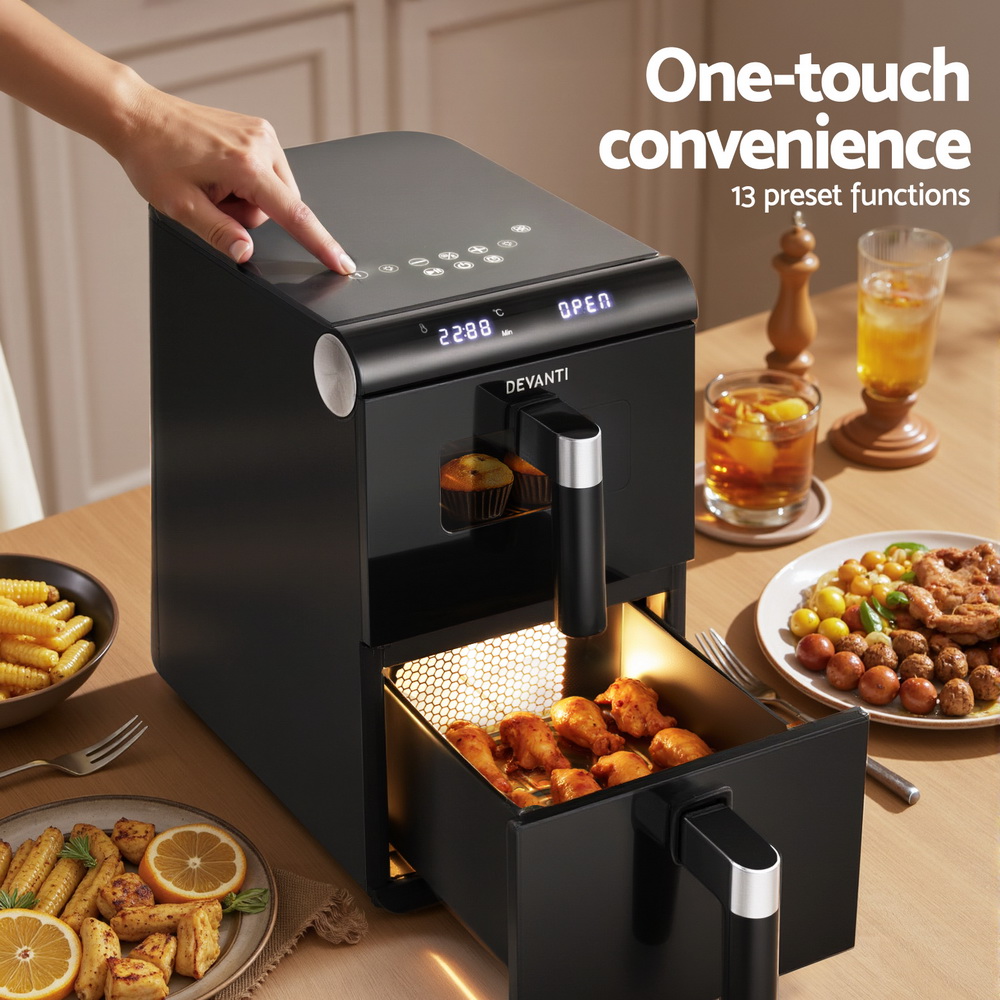 Devanti Air Fryer Oven 11L Dual Zone Fryers — image 4