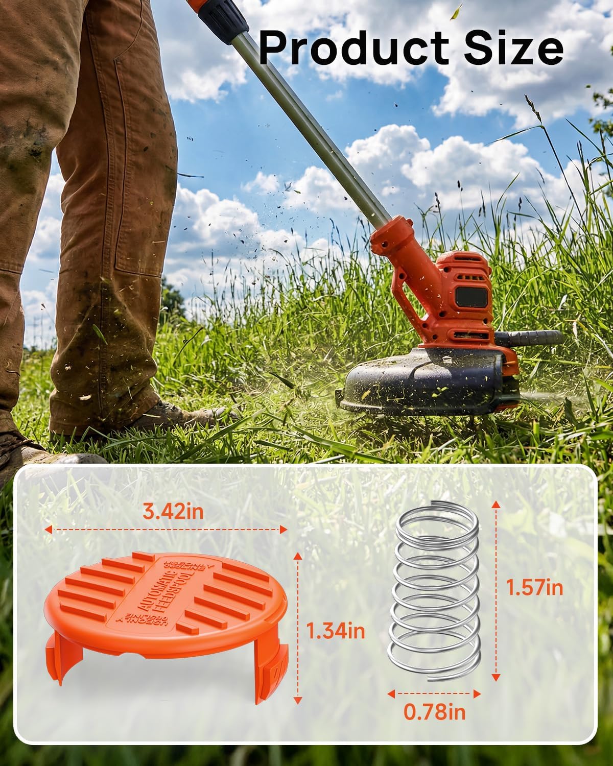 15 Pack Weed Eater String and 4 Pack Weed Eater Replacement Spool Cap Covers Compatible with Black+Decker, AF-100 — image 6