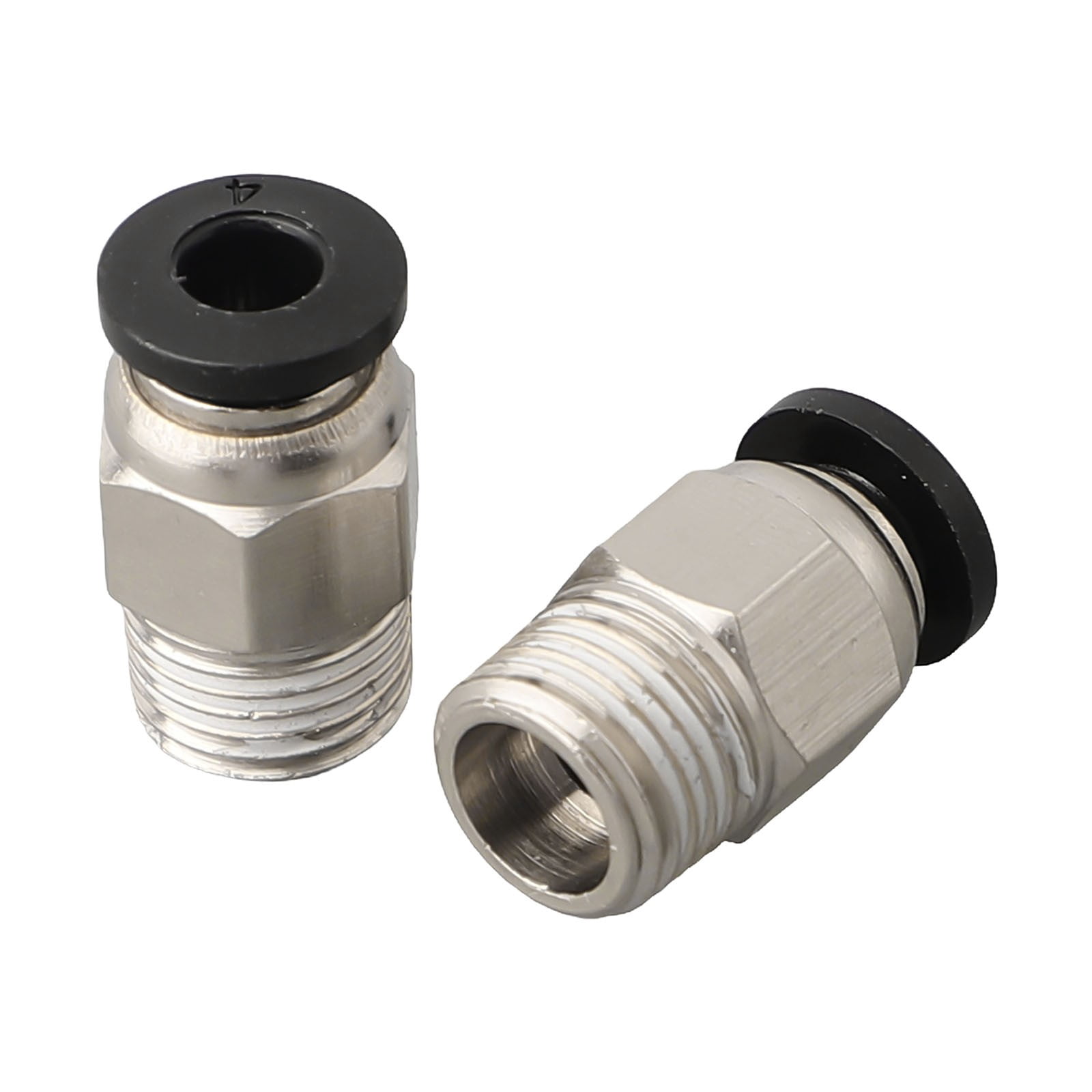10Pcs Pc4-M10 External Thread Straight Pneumatic Connector Stainless Steel Ptfe Tube Push In Quick Fitting Connectors Extruders Smile Home — image 5
