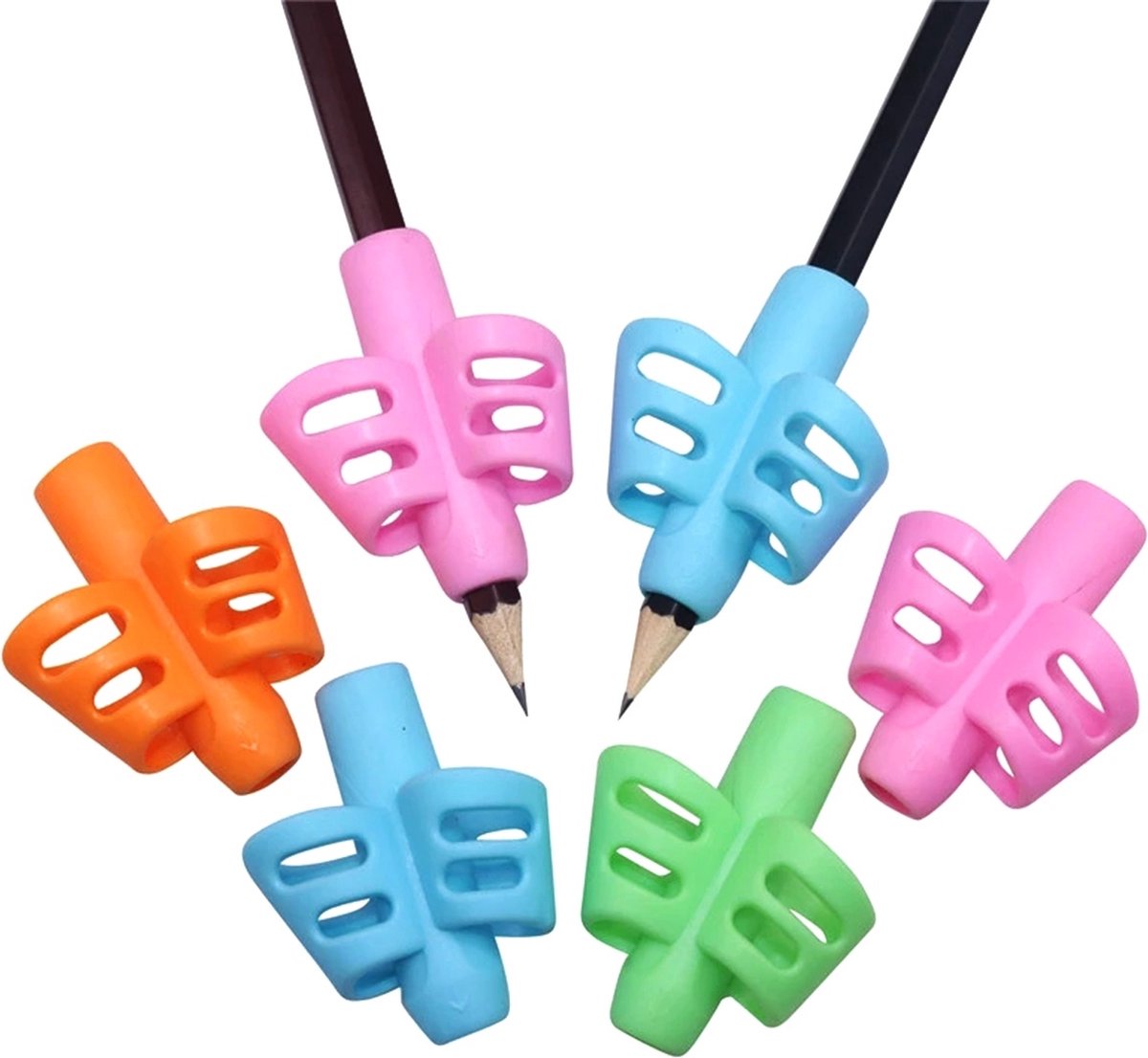 Pencil Grips | Finger Grip Writing Aids for Children & the Elderly | Pencil Holder | Pen Holder | Writing Aids | 1 Piece | Orange — image 4