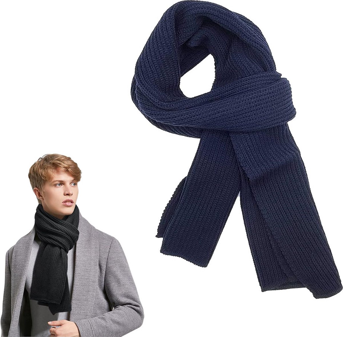 Knitted Scarf for Women & Men - Warm Winter Scarf - Small Scarf - Unisex - Oblong Scarf - Wool Scarf - Winter Warm & Soft - Men's Scarf - Women's Scarf