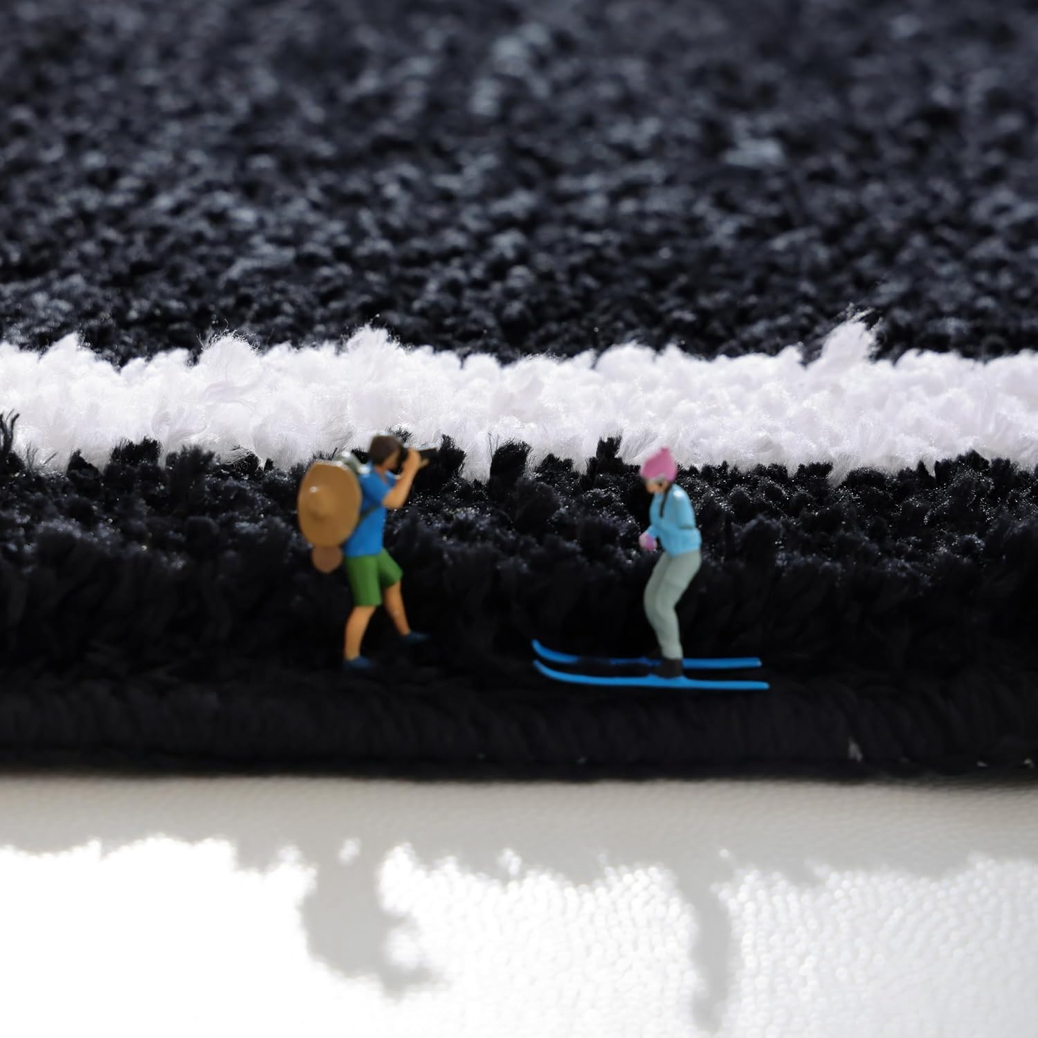 Halloween Decor Black Coffin Bath Mat for Bathroom, Cute Gothic Halloween Decoration Black Bathroom Rug Non Slip Cartoon Bath Rug Bathroom Mat Plush Shower โ image 5