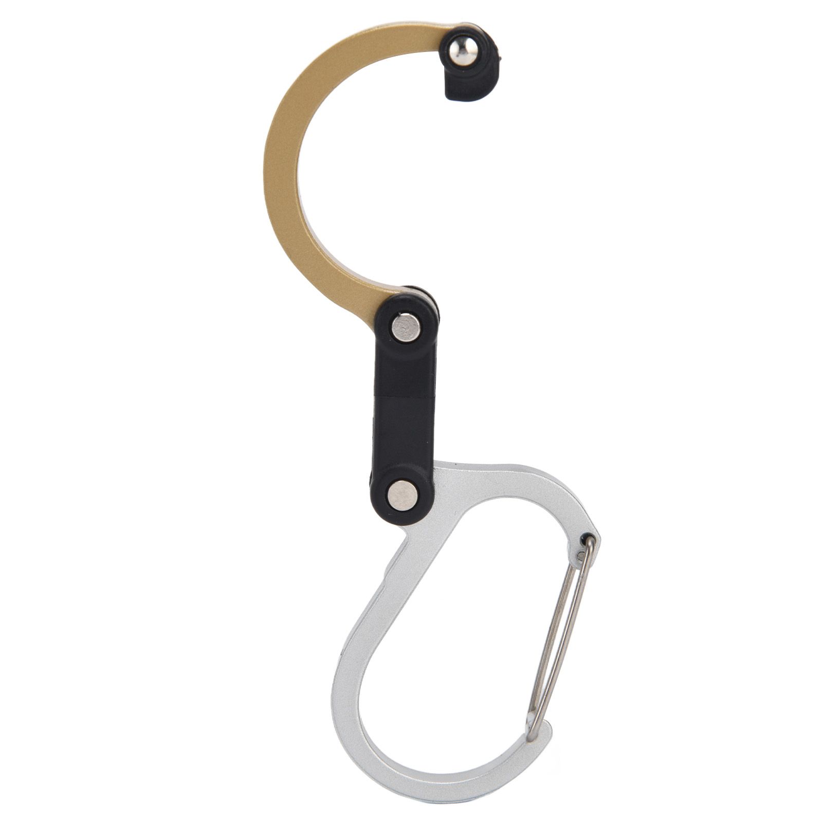 D Type Carabiner Multifunctional Aluminum Alloy Portable Stroller Carabiner for Traveling Camping HikingGold โ image 4