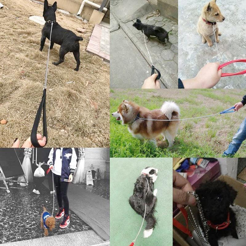 120Cm Pet Dog Puppy Padded Handle Metal Chain Dog Leash - Black โ image 3