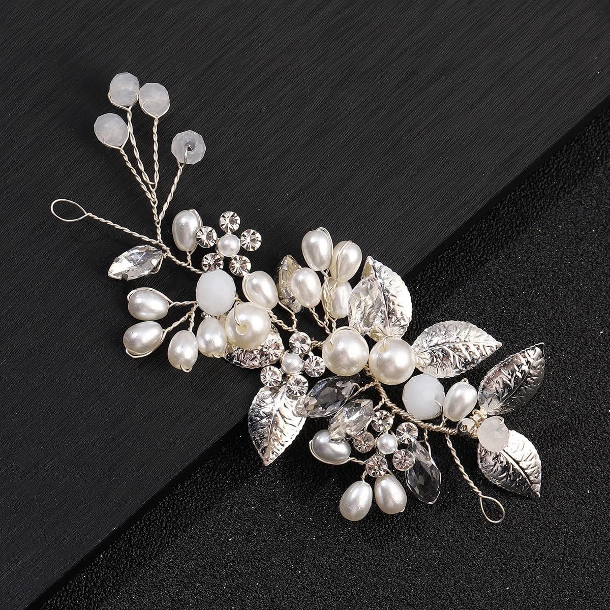 Hair accessories with leaf for weddings - Hair accessories with flowers for weddings - Headband with pearls - Hair accessories for weddings - Hair accessories — image 5