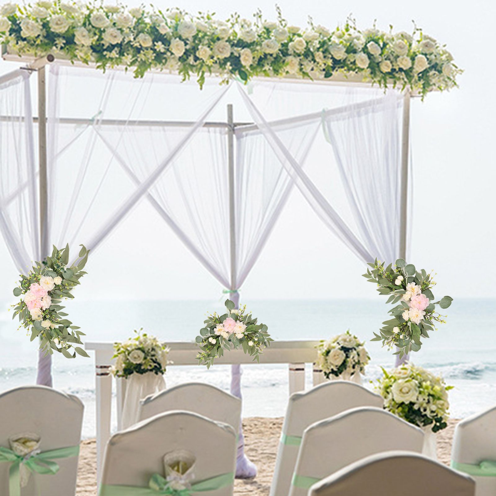 Wedding Welcome Flower Wedding Arch Flower Artificial Bouquet Handmade Fake Flower Decoration — image 5