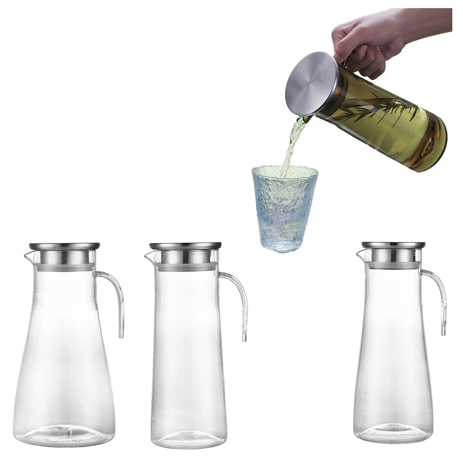1 L Borosilicate Glass Pitcher with Lid, Heat Resistant Clear Jug for Hot and Cold Water, Milk, Iced Tea and Juice, 27 x 9 cm โ image 5