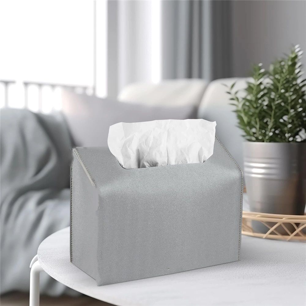 Leather Cover for Disposable Paper Hand Towel Box, Compatible with Paper Hand Towel (Gray, excluding paper) — image 5