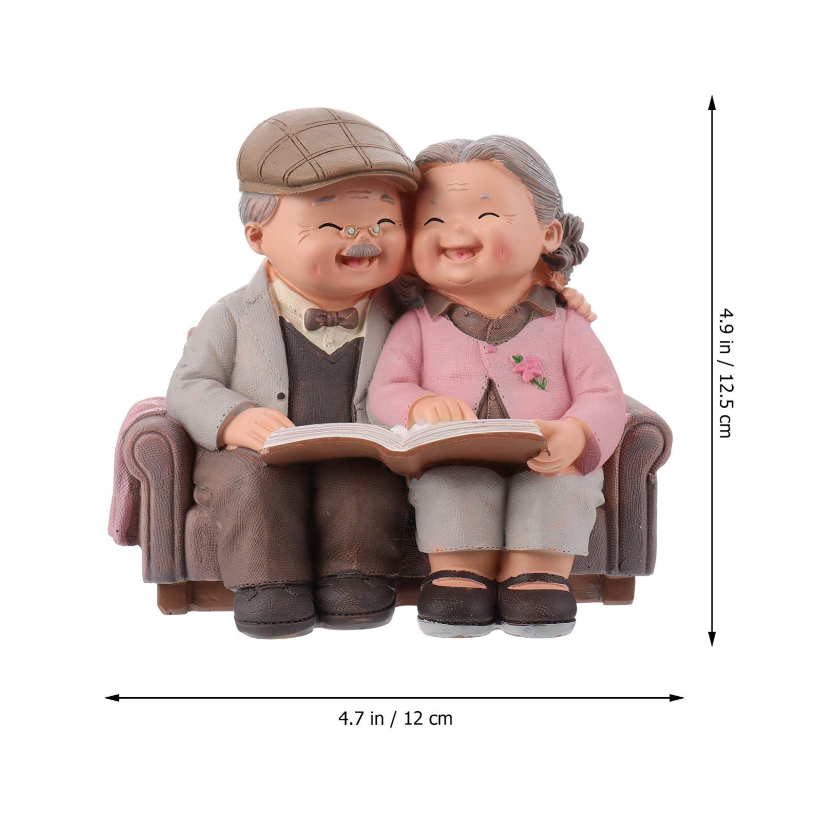 Loving Elderly Couple Miniature Figurines Grandparents Parents Statue Resin Couple Ornaments for Valentines Day Wedding โ image 2
