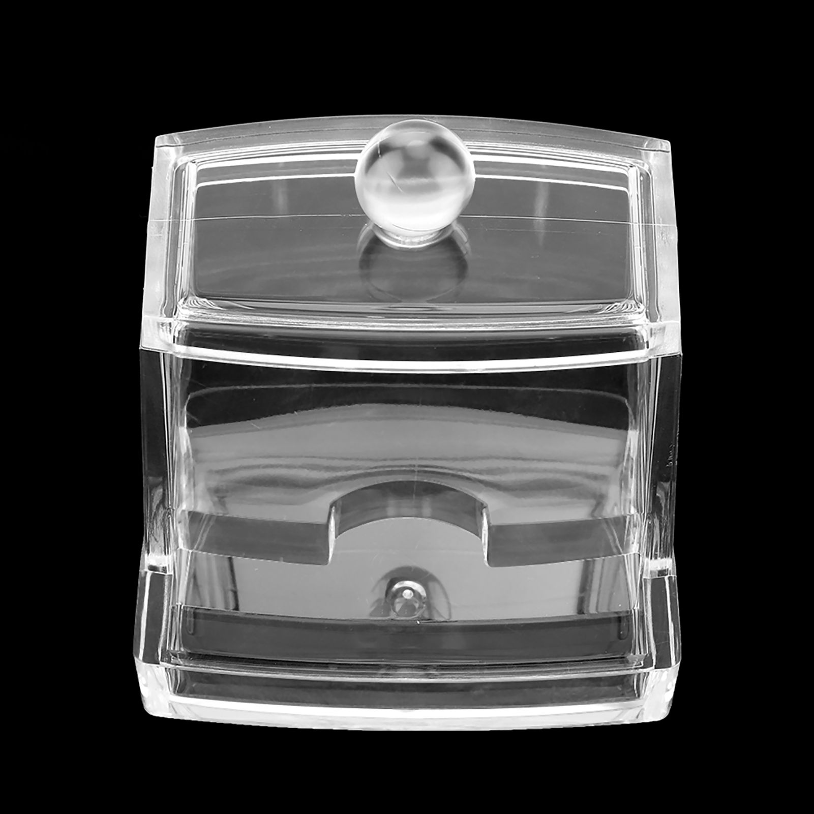 Acrylic Clear Cotton Swab Dispenser Storage Box Holder Desktop Cosmetic Makeup Case โ image 4