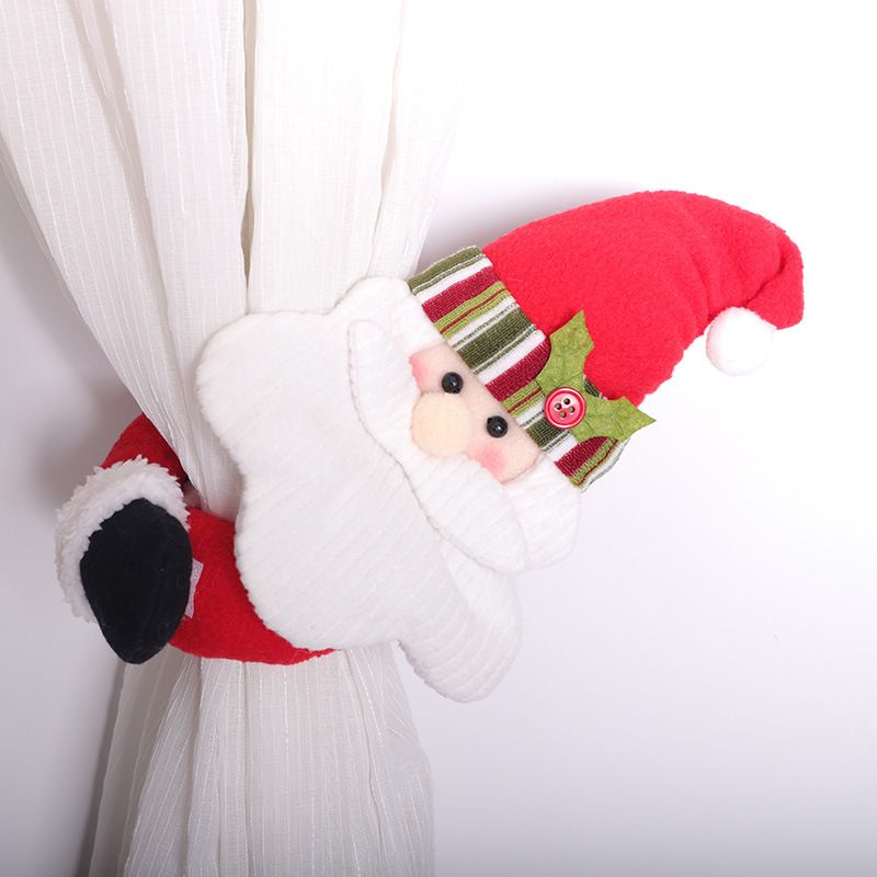 Christmas Flannel Throw Blanket and Santa Curtain Tieback Set, 150 × 200cm Thick Fleece Sofa Blanket with 2 Plush Santa Velcro Curtain Holders for Holiday Home — image 6