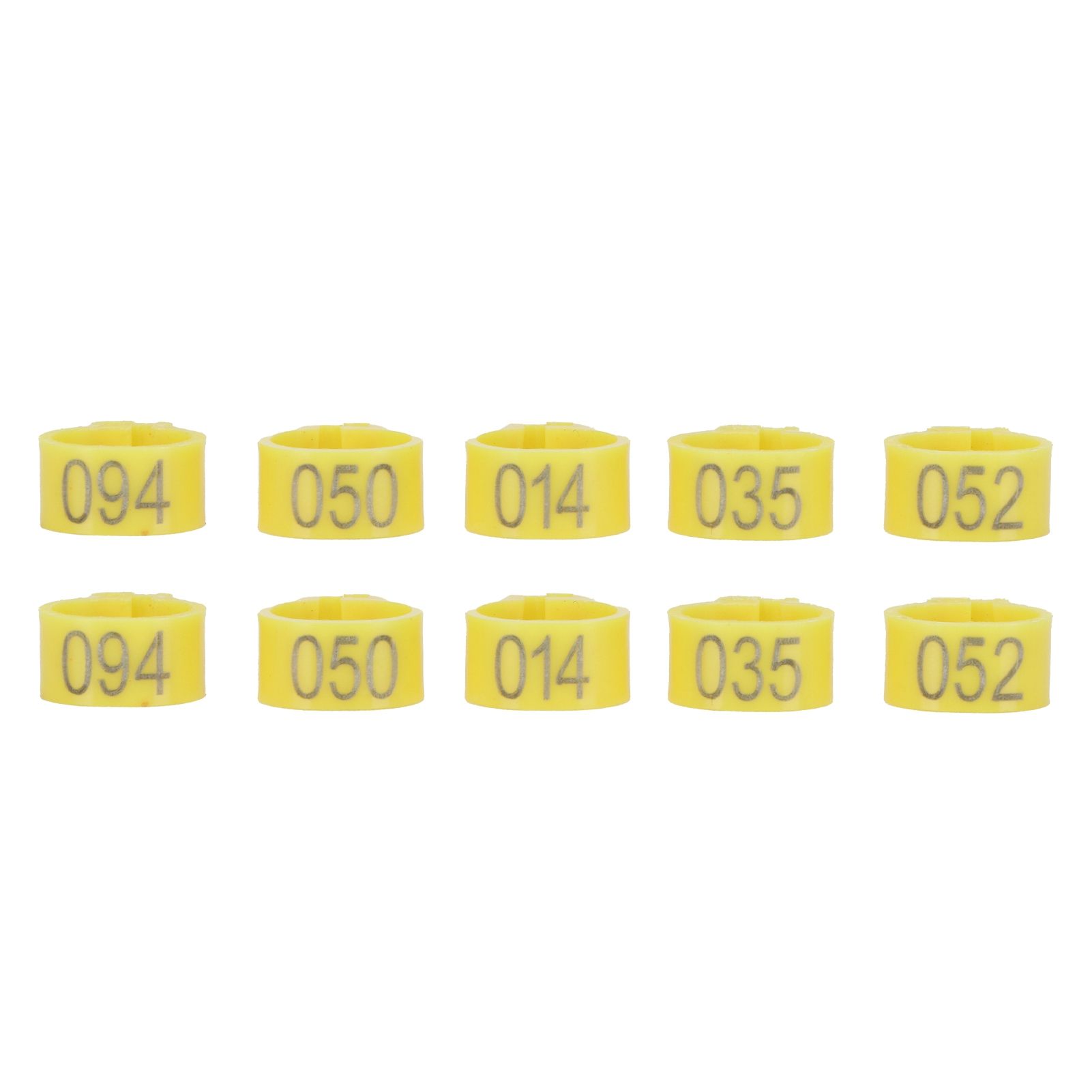 100Pcs Bird Foot Rings Bands 10mm 001-100 Numbered Pigeons Identify Clip Poultry SupplyYellow — image 2