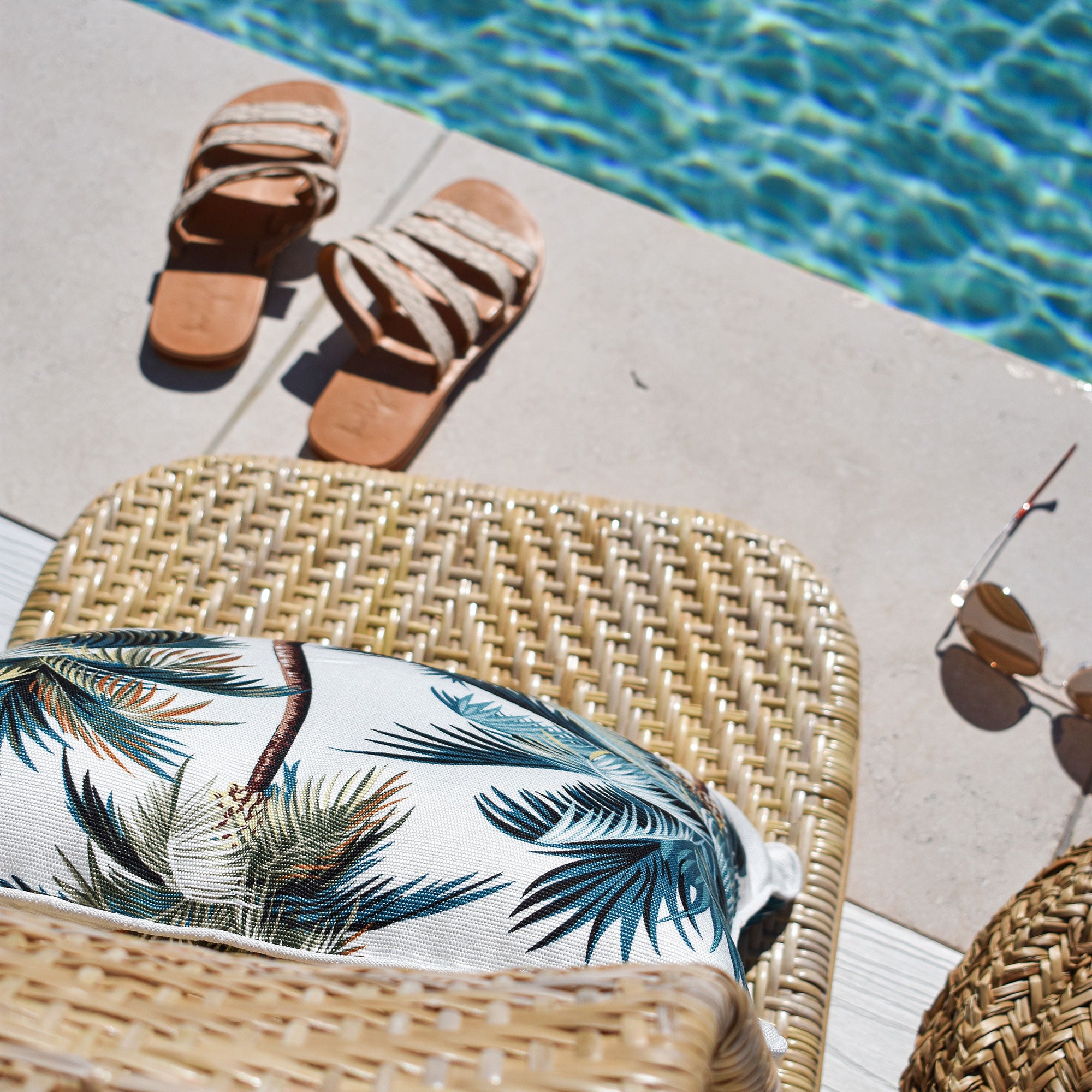 Cushion Cover-With Piping-Palm Trees White-45cm x 45cm — image 6
