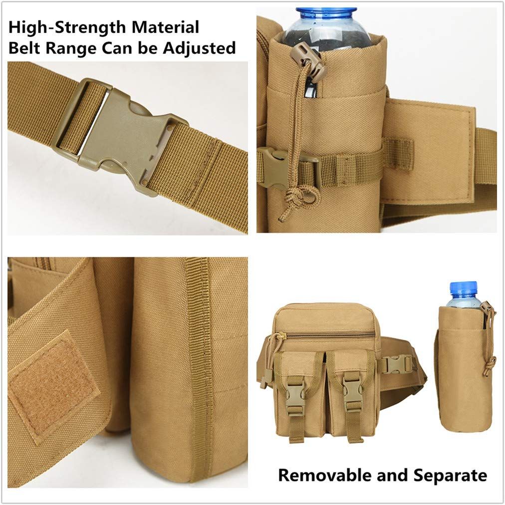 Tactical Waist Bag Military Fanny Pack,Waterproof Utility Belt with Water Bottle Holder,Suitable for Hiking&Mountaineeringaq — image 4