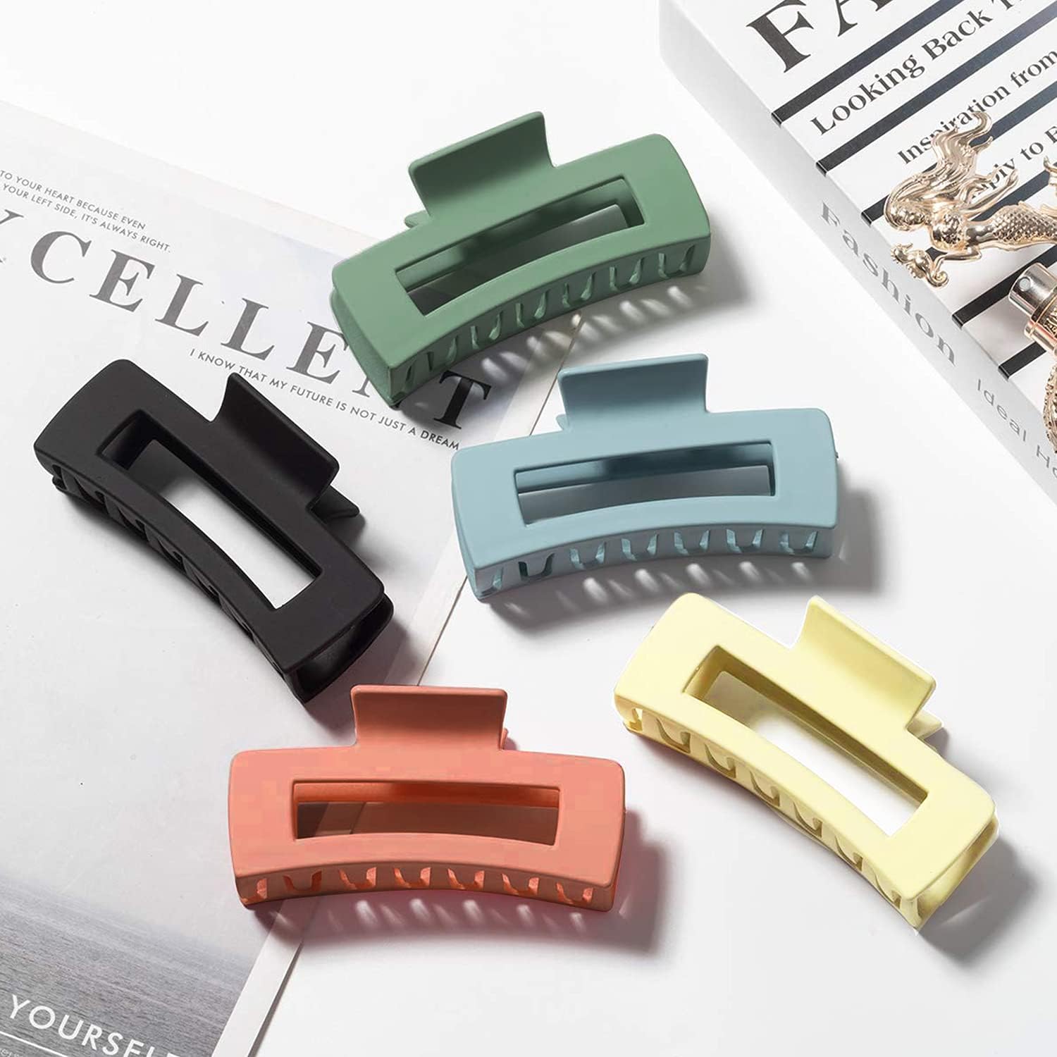 5 Pcs Hair Claw Clips-Nonslip Large Claw Clip Strong Hold Hair Clips Suitable for Women Fashion Hair Styling Accessories — image 2