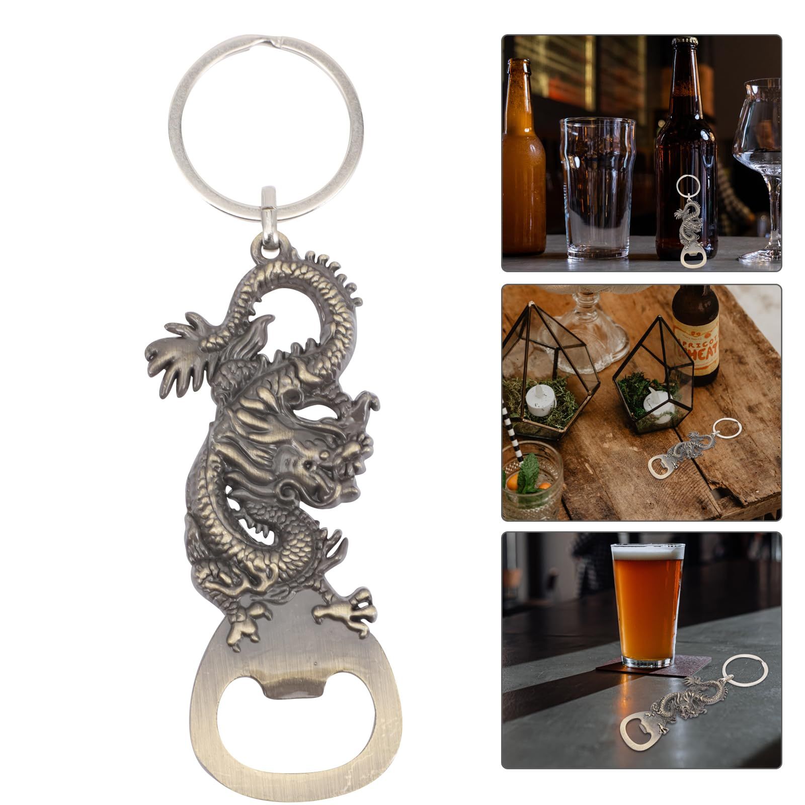 Dragon Bottle Opener Keychain: Novelty Metal Bottle Opener Accessory for Men Boyfriend Car Keys Pendant โ image 2