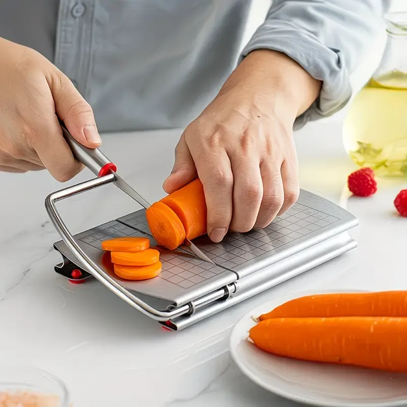 Stainless steel multi-function slicer, precise for even slicing, silicone suction cup for anti-slip stability, sharp blade for smooth cutting, a โ image 6