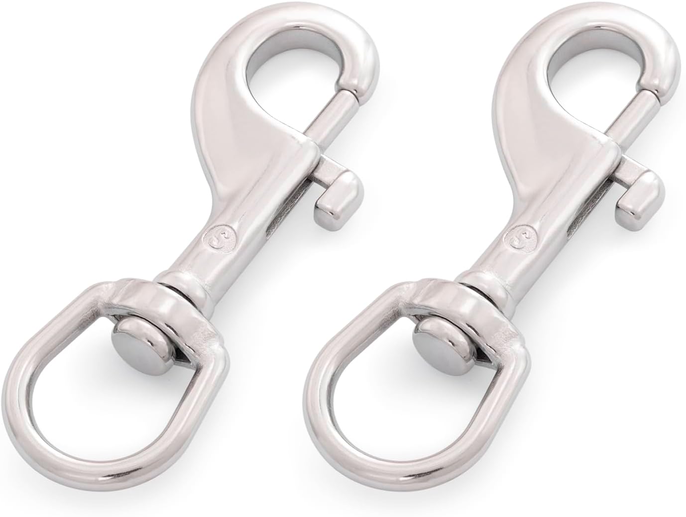 SHONAN 3.5 Inch Swivel Eye Snap Hook, 2 Pack Marine Grade Scuba Bolt Snap, Single Ended Stainless Steel Flag Clips Swivel Snaps for Scuba Diving, Flag Pole โ image 5