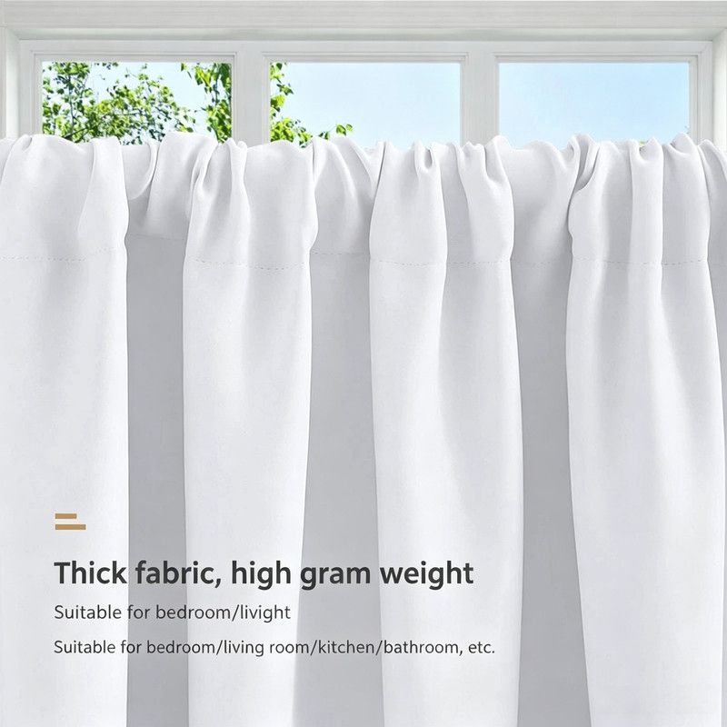 2 Pack Blackout Kitchen Curtains Black, 132 x 46 cm โ image 3