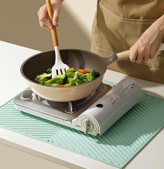 3-Piece Green Silicone Draining Mat Set Kitchen Counter Protector Heat-Resistant Non-Slip Mats Large Medium Small โ image 4