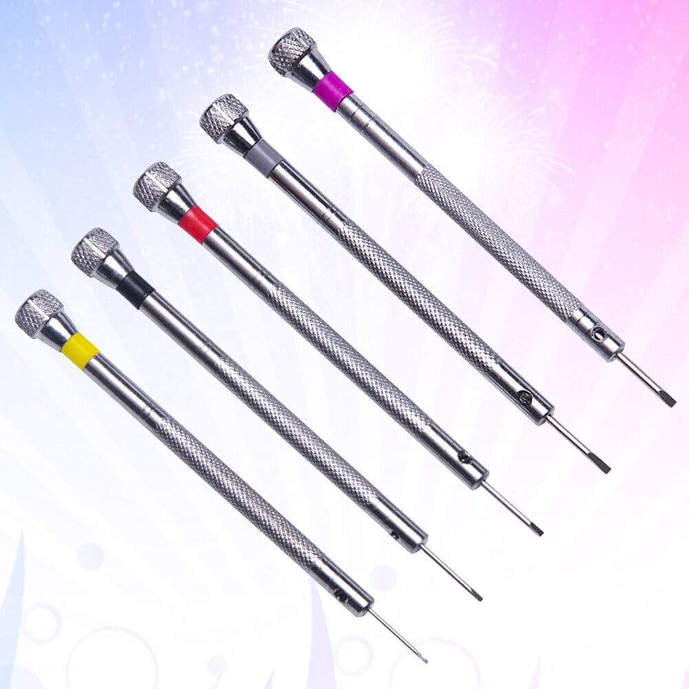 5Pcs Steel Screwdriver for Watch Repair Eyeglasses Repair Compact Size 9x0.8cm