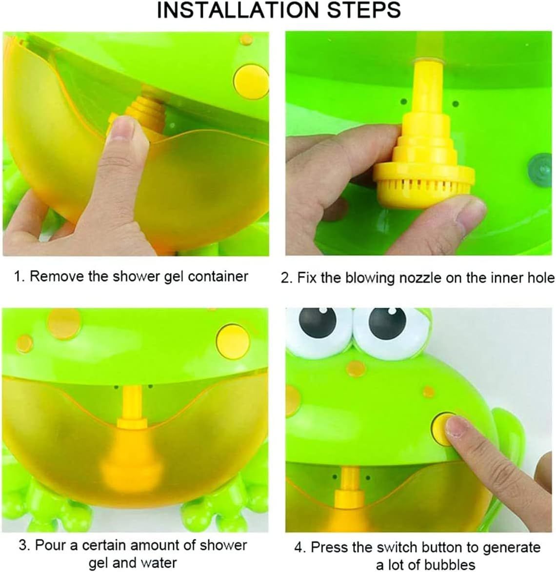 Musical Frog Baby Bath Toy Bubble Machine Bathtub Maker for Bath Music Surround Sweet music, surrounded by a lot of bubbles — image 3