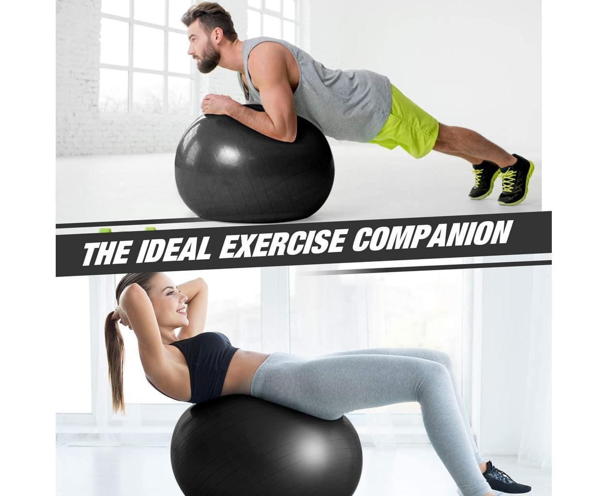 Anti-Burst Exercise Ball, Fitness & Yoga Ball Supports with Quick Pump for Gym, Chair - Diameter 65 cm โ image 3