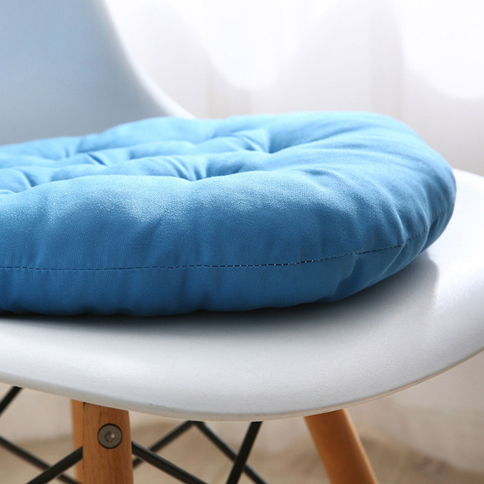 Round Corduroy Bar Stool Cushion, Soft Indoor Chair Pad, Comfortable Seat Cushion for Home, Office and Floor Use, Black โ image 4