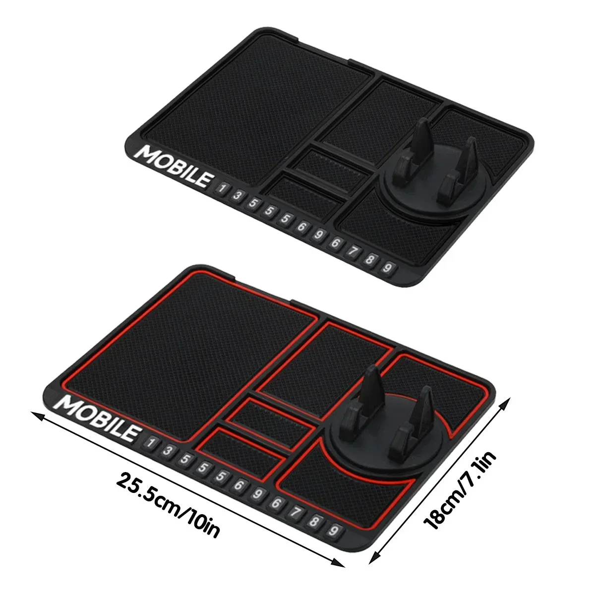 Car Mobile Phone Holder Dashboard Mount Mat Non Slip Grip Stand Anti-Slip Pad - Red โ image 4