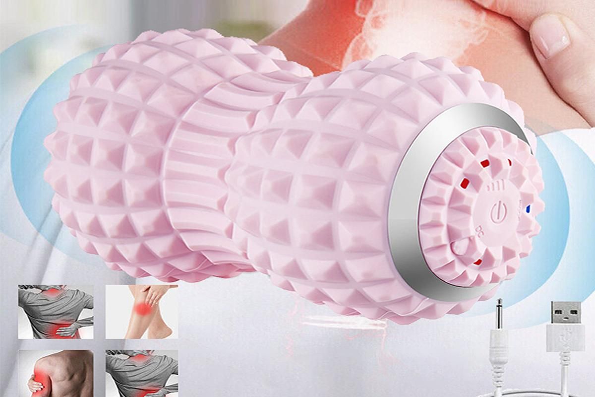 Vibrating Roller Massager Electric Massage Ball Back Foot Muscle Pain Relief -Light Pink โ image 2