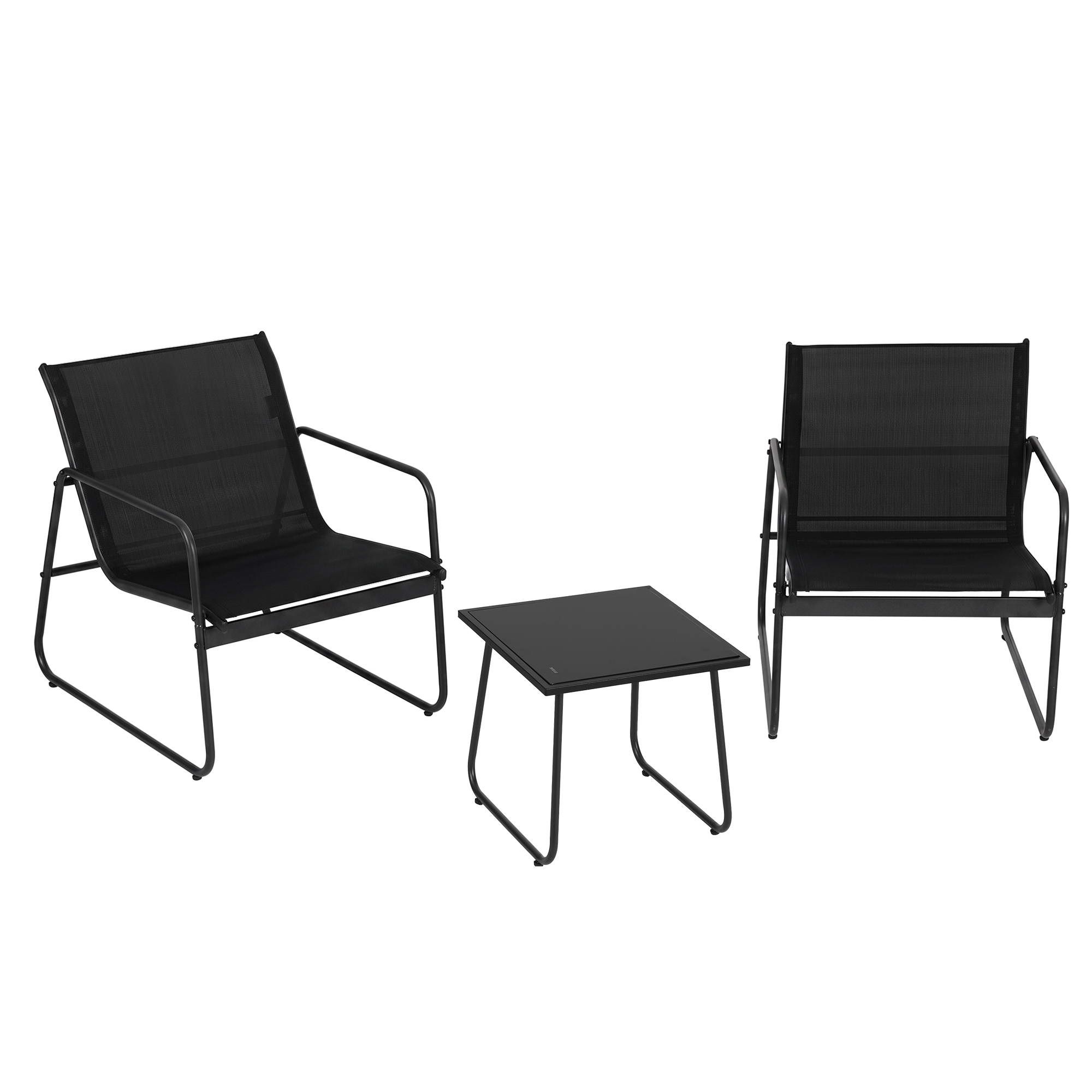 Gardeon Outdoor Bistro Set 3 Piece Patio Furniture Textilene Chairs Glass Table โ image 3