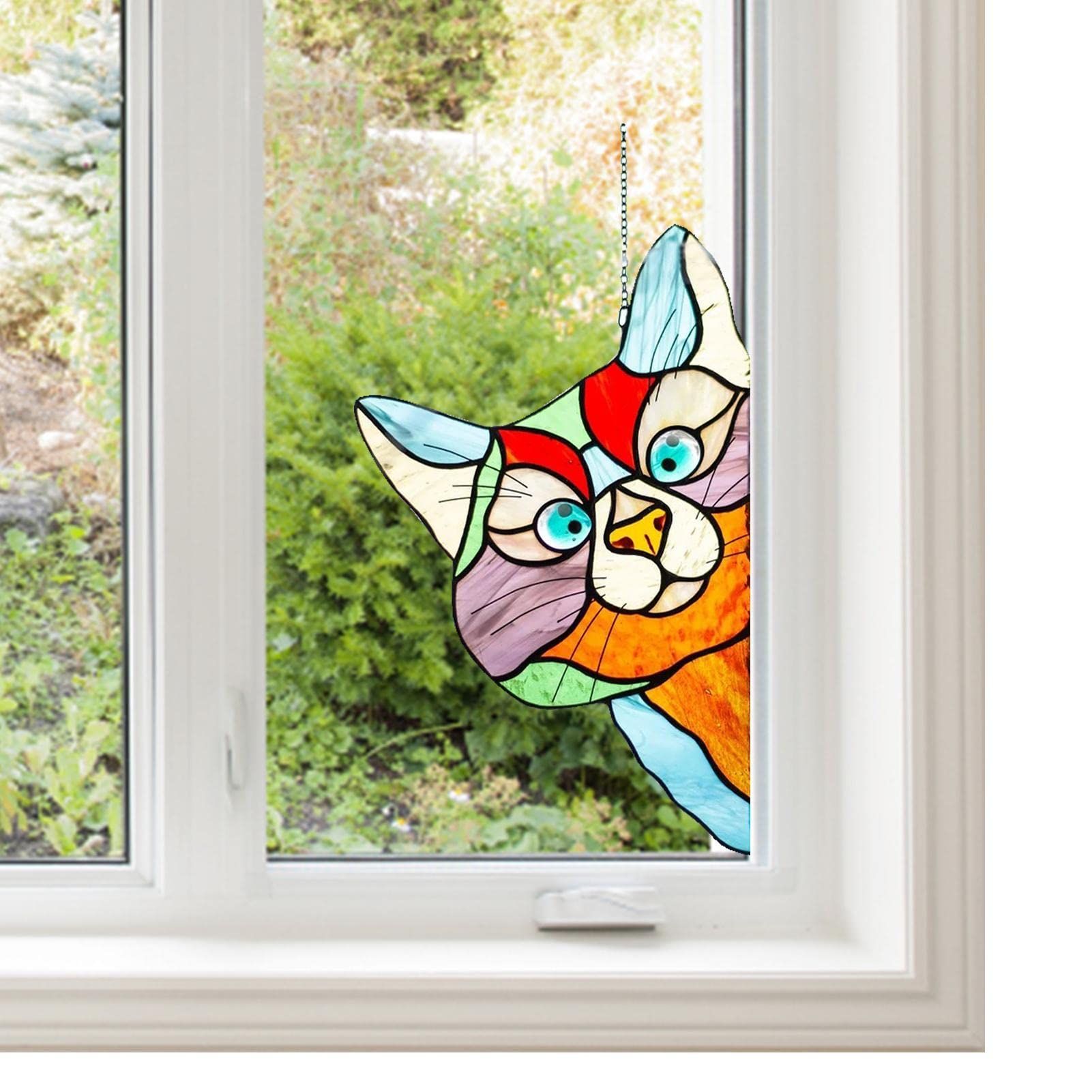 Funny Stained Glass Window Corner Decor