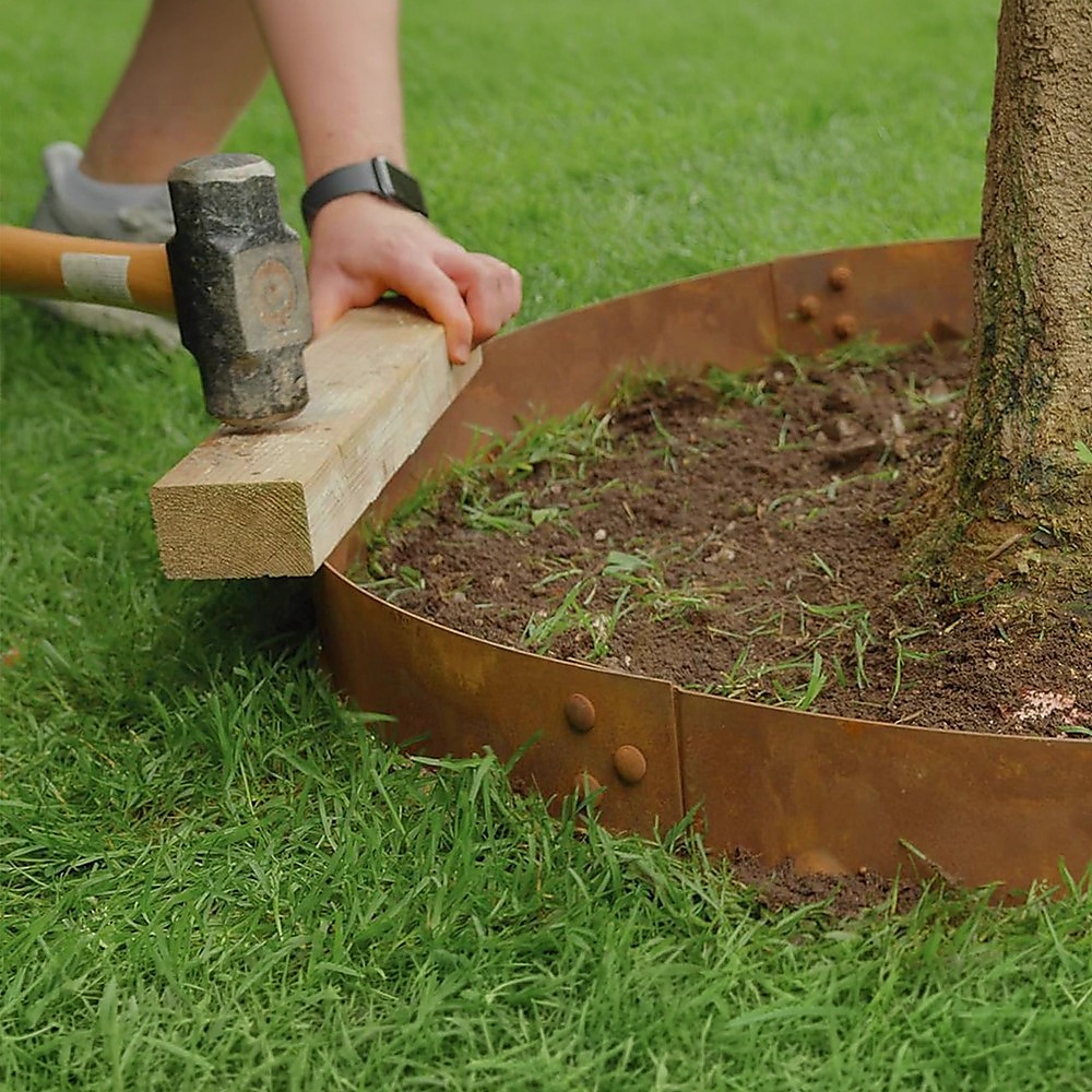 60cm Steel Garden Tree Ring with Spikes – Heavy-Duty Root Barrier & Edging — image 5