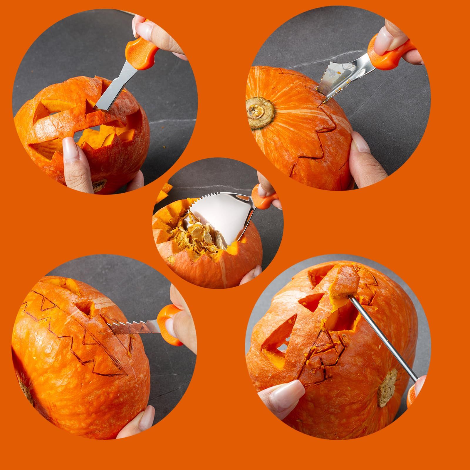 Pumpkin Carving Kit Tools Halloween Pumpkin Decorating Kit Stainless Steel Sculpting Knife for Halloween - 7pcs โ image 3