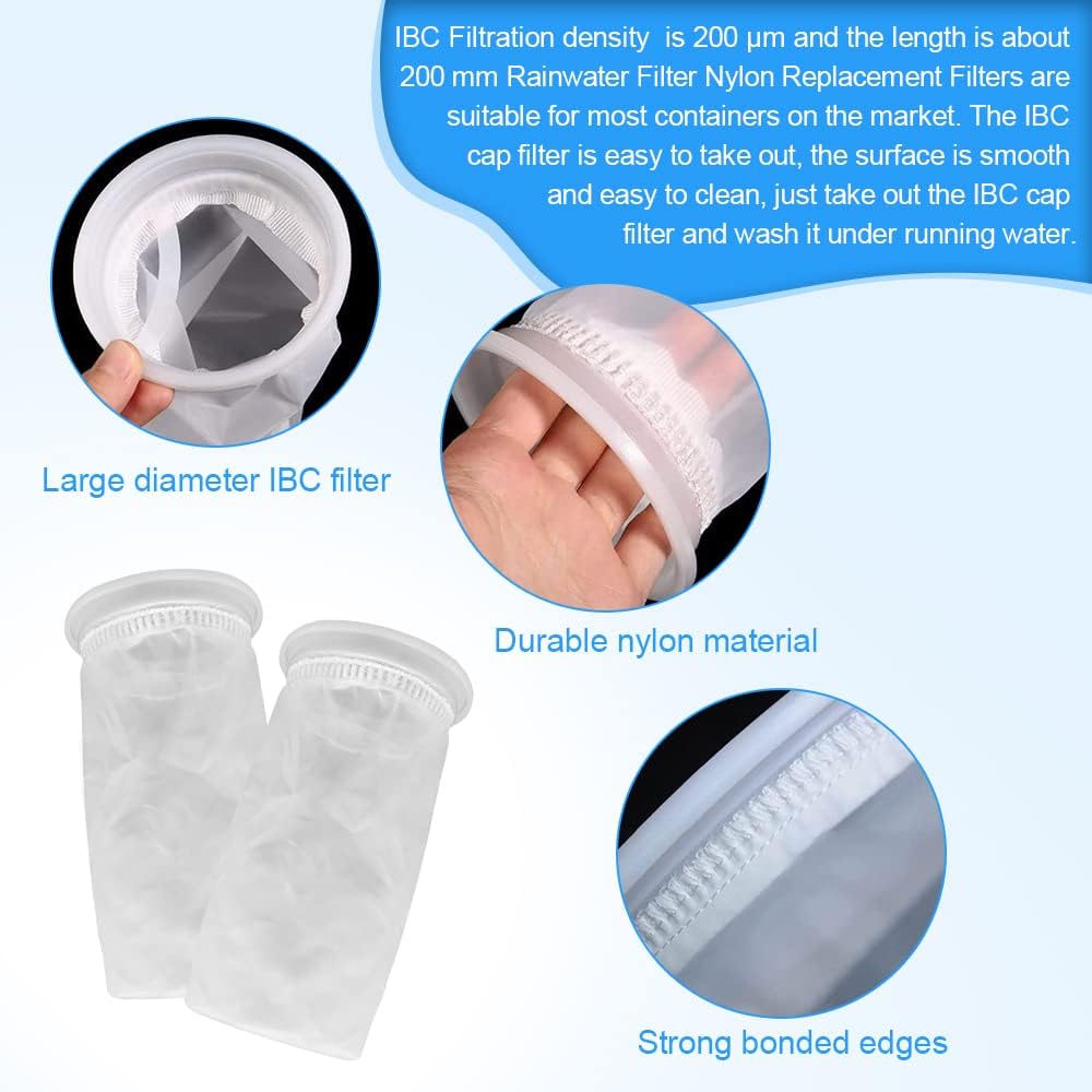 2pcs Nylon IBC Filter, IBC Rainwater Tank Filter Washable IBC Replacement Filter Nylon - IBC Tank Lid Fitting (105mm) — image 2