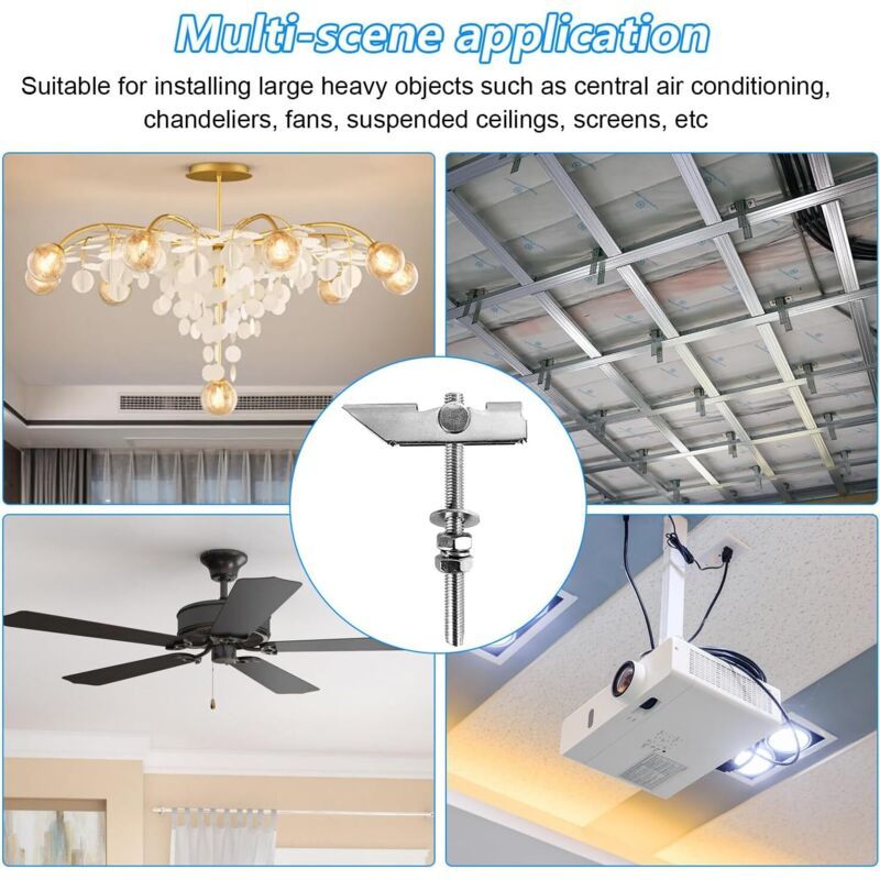 12 Pcs M8 Heavy Duty Toggle Anchors in Carbon Galvanized Steel Spring Anchors Ceiling Mounting for Hanging Heavy Objects on Drywall โ image 4