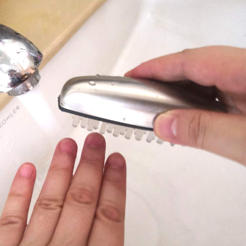 Nail Brushes for Cleaning, Stainless Steel Fingernail Cleaner, Hand Nail Toes Cleaning and Scrubbing Brushes, Pedicure Nail Scrubber — image 2