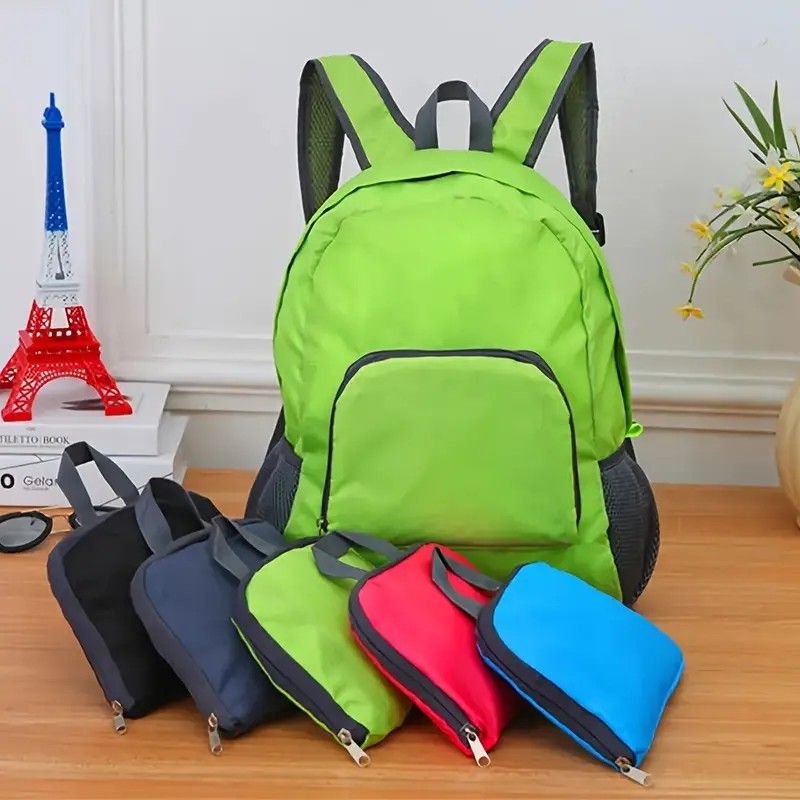 Foldable Nylon Backpack – Lightweight, Durable, and Strong Load Capacity, Four-Step Folding Transforms into a Handbag in Seconds, Multi-pocket Organization — image 2