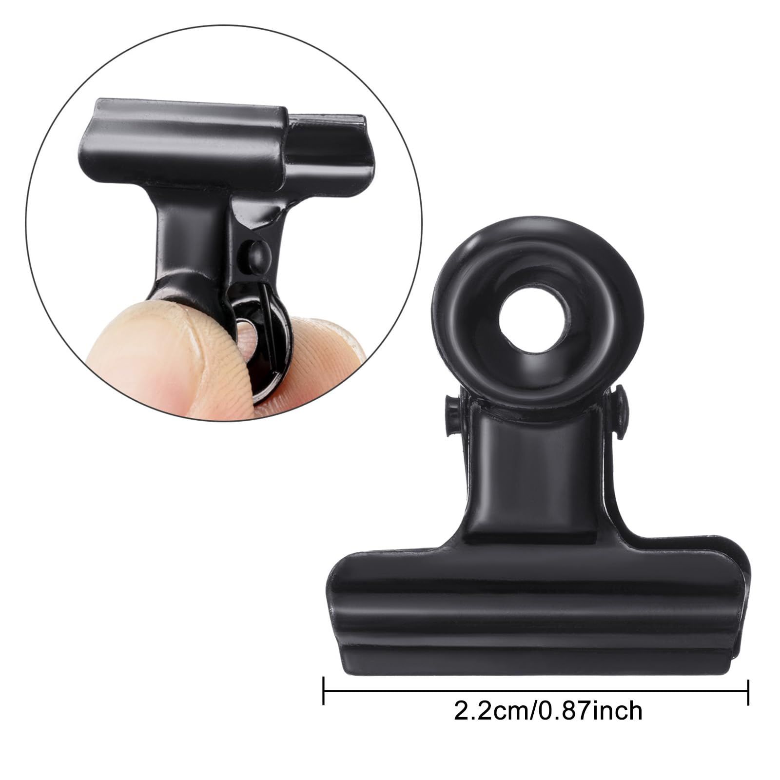 10 Pack Metal Clips Hinge Clips 1 Inch Small Bull Clips for Picture Crafts Office Home Supplies(Black)