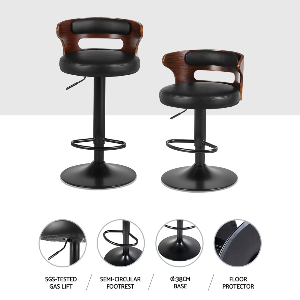 Artiss 4x Bar Stools Gas Lift Faux Leather — image 5