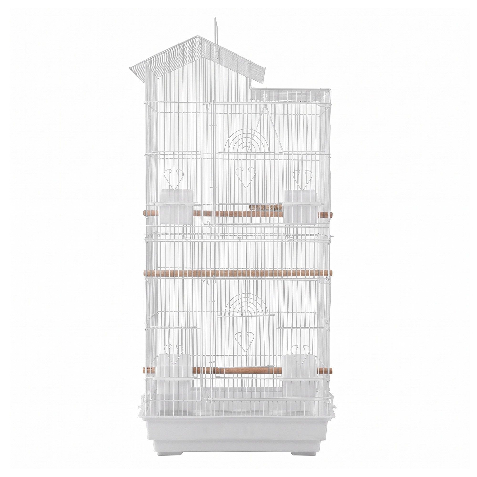 i. Pet 100cm Bird Cage Aviary Parrot Budgie White — image 4