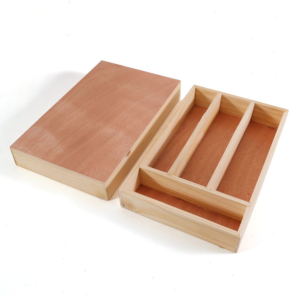Drawer Organizer Premium Cutlery and Utensil Tray| Perfect For The Kitchen, Bathroom, Desk, etc.| Kitchen Drawer Divider with 4 Compartments — image 3
