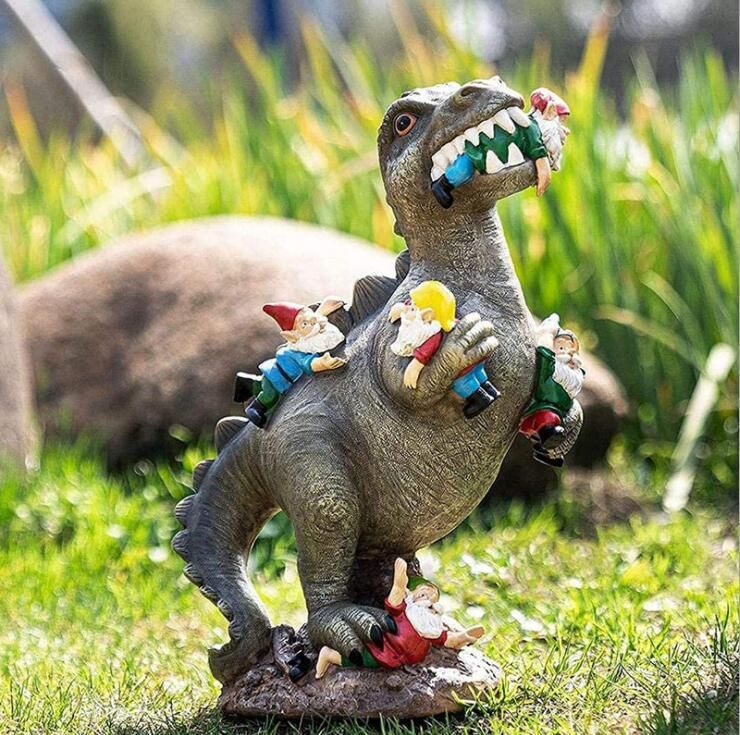 Garden Gnomes Statues Yard Decorations Outdoor Garden Decor, Dinosaur Gnomes Garden Statues, Patio, Lawn Ornament, Gardening Gifts for Women for Housewarming — image 3
