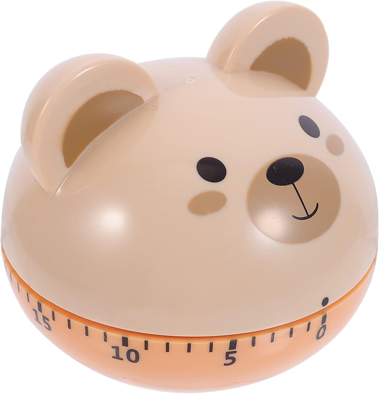 Bear-Shaped Mechanical Kitchen Timer with 60 Minute Countdown and Loud Alarm for Cooking, Baking, Study and Daily Reminders, Beige — image 3