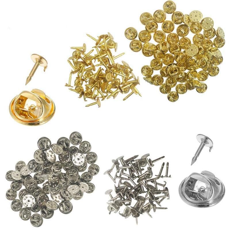 50 Sets Butterfly Clutch Tie Tacks Pin Back Replacement With Blank Cuff Pins - Gold โ image 3