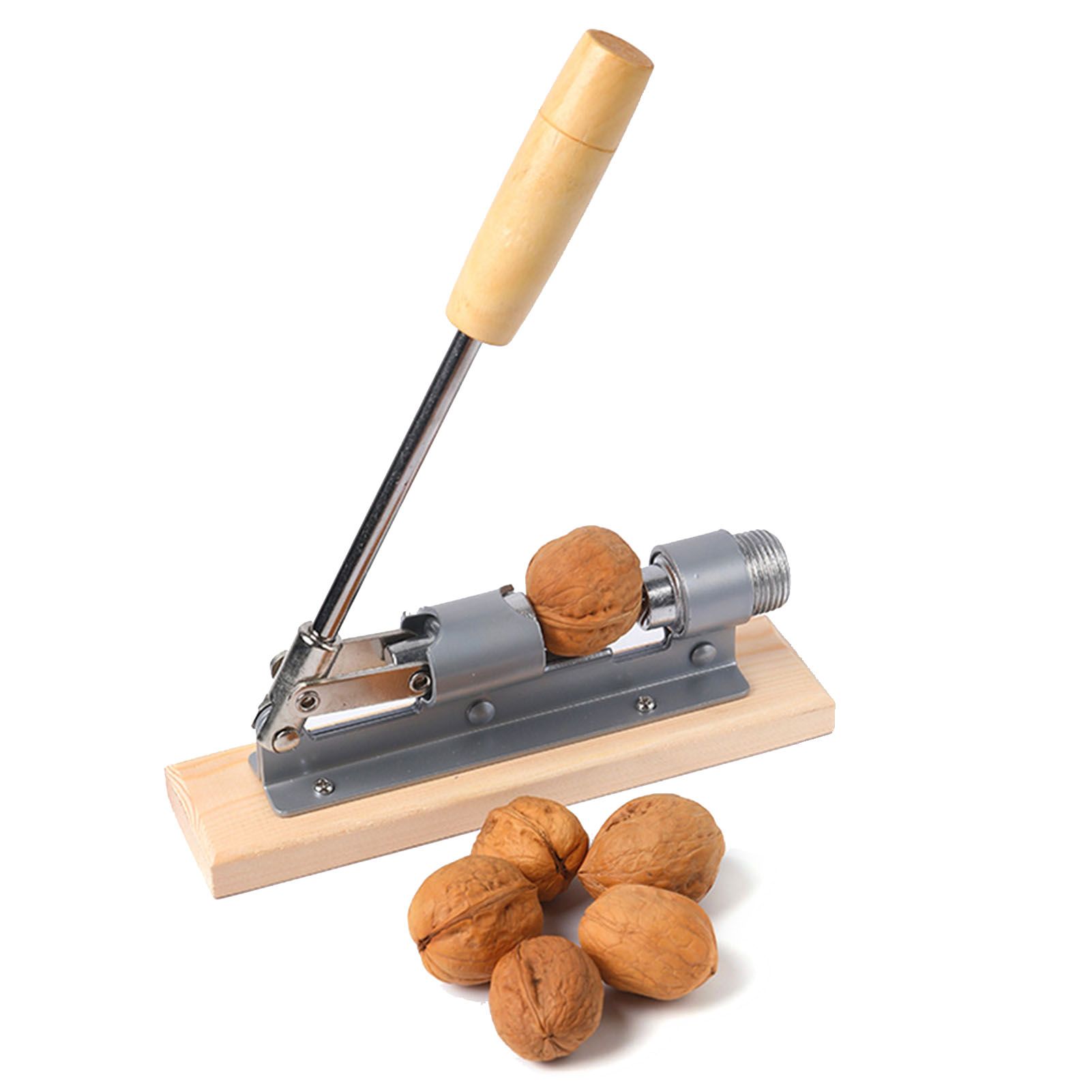 Pecan Nut Cracker Mechanical Regulable Design Wood Stainless Steel Walnut Plier Opener Tool โ image 3